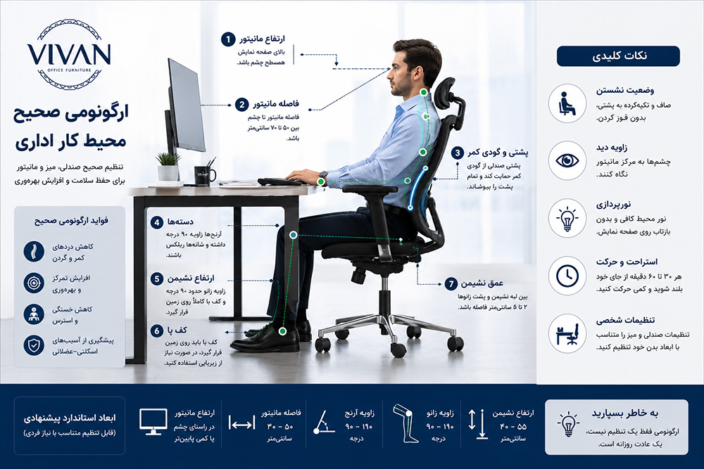 ارگونومی صحیح محیط کار اداری